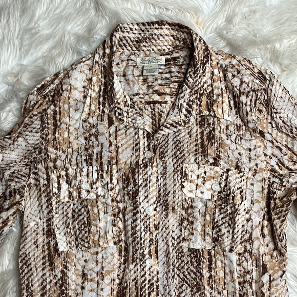 Lucky Brand Print Button Down Collared Long Sleeve Shirt Size Medium - Picture 2 of 10